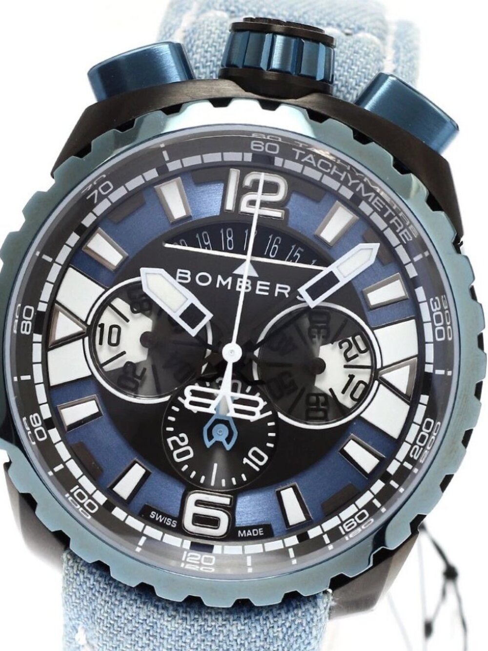 BOMBERG BOLT-68 Gun & Sky Blue BS45CHPBLGM.050-3.3 Chronograph QZ Men's